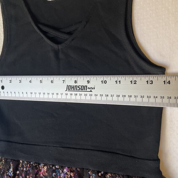 Epic Threads Youth Girls Dress L Black Fit & Flare Party Sequin Sleeveless - Picture 5 of 9